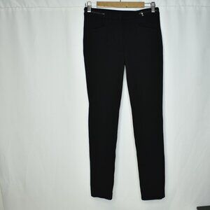 Rebecca Taylor Women's Pants Taper Slim Black Zipper Accent Knit